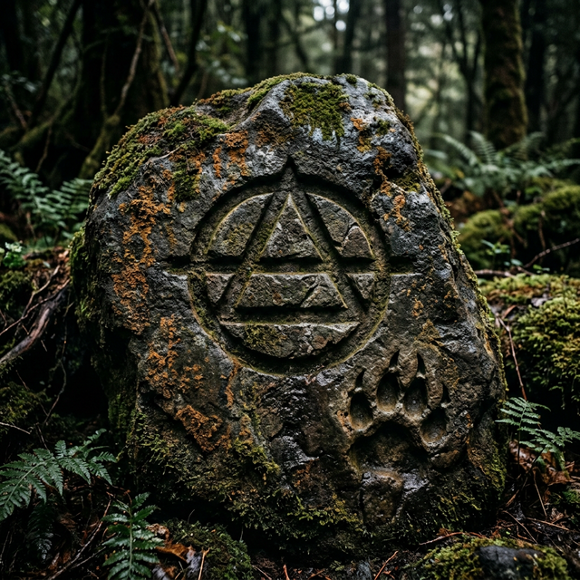 Símbolo antiguo y huella